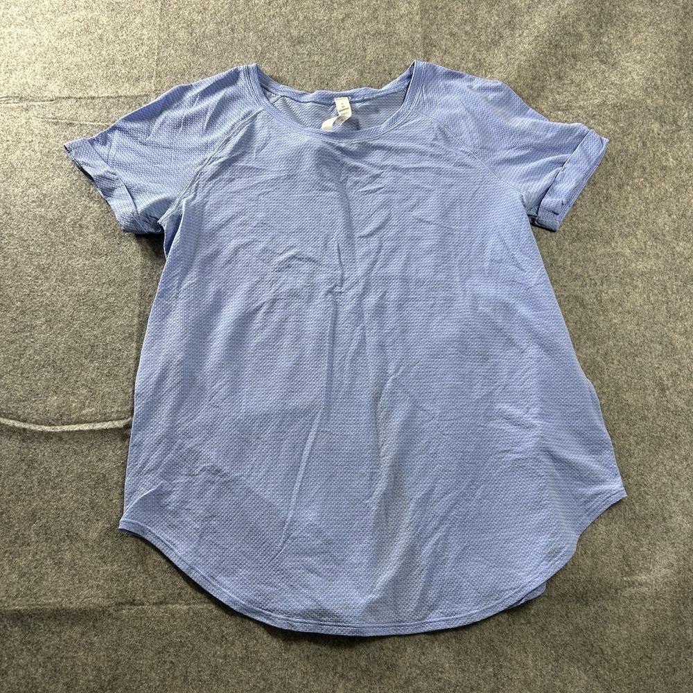 Lululemon Shirt Womens 6 Periwinkle Open Up Tie Back Tee Performance Gym Running